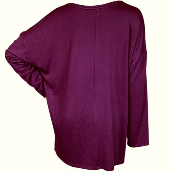 Bundle of 2 Banana Republic Long Sleeve Tee Tops  XL Burgundy & Black #350D - Picture 3 of 10